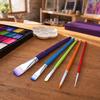 Brushes with Non-slip Handle 5Pcs/Set Paint Brush for Face Body Painting, Nylon Bristle Beginners Painting Handle, Professional Oil Gouache