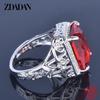 925 Sterling Silver Square Ruby Ring for Women Fashion Wedding Party Jewelry Gift Wholesale