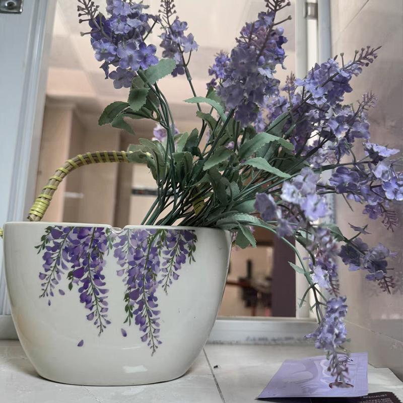 1PC Wisteria Lotus Ceramic Incense Burner Ceramic Sandalwood Incense Burner Coil Incense Dish S/L