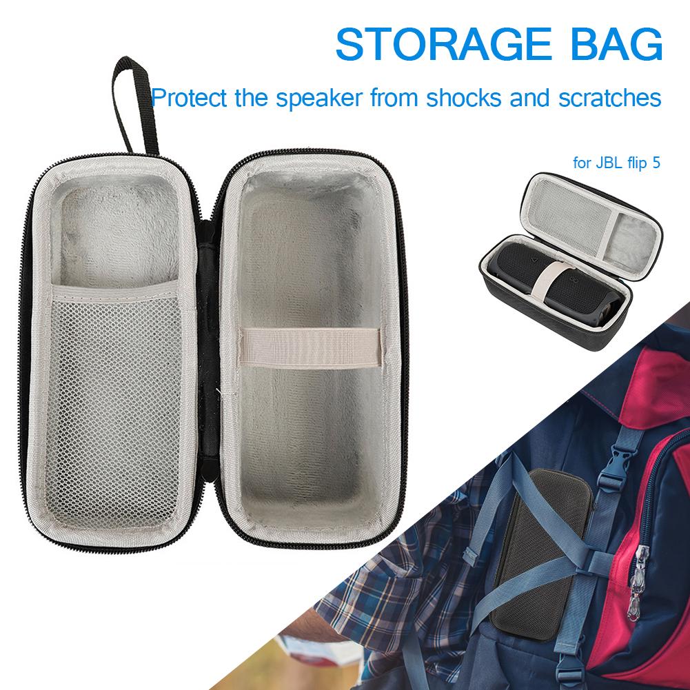 Portable Storage Bag Shockproof Nylon Protective Case Hard Shell Storage Bag for JBL Flip 5 Bluetooth-Compatible Speaker