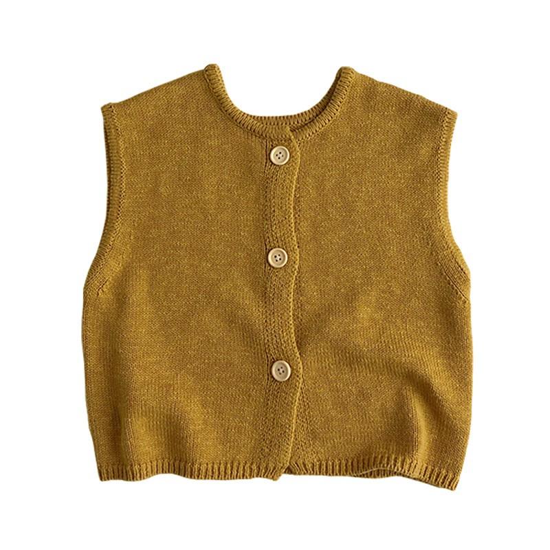 Kids Vintage Knit Vest Casual Sleeveless Cardigan Boys Girls Fall