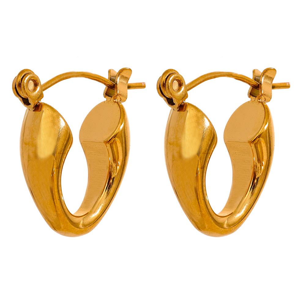 

Yhpup Waterproof Stainless Steel Geometric Chic Small Hoop Earrings Prevent Allergy Metal Fashion Golden Jewelry Women Bijoux