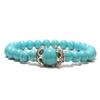 Noter Natural Tiger eye Bracelets Men Antique Crown Braslet 8mm Obsidian Lava Stone Brazalete Male Accessories Pulseira Armband