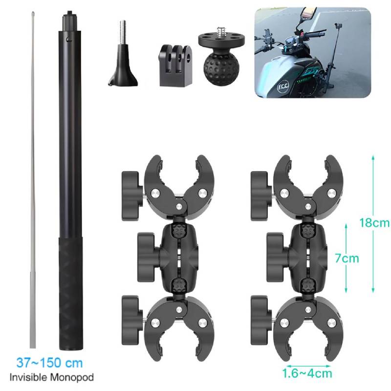 1.5m Panoramic Selfie Stick Kit For insta360 One X2 X3 Monopod Handlebar Mount Bracket for GoPro Max Hero 11 Camera Accessories