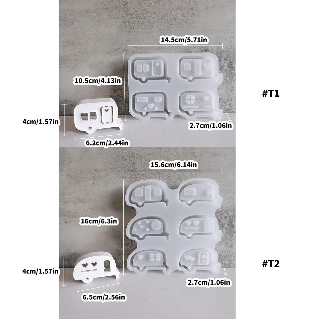 Desk Ornament Mould Flexible Silicone Mold for Easter Hollow Bus Shaped Atmosphere Light Festival Home Decoration Mold