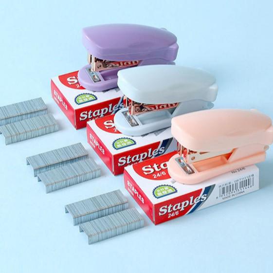 Morandi Series Mini Stapler with Staple Remover - Portable Student Stapler Morandi White
