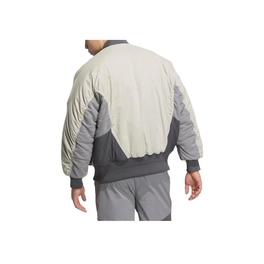 Adidas P Jkt5 Fashion Comfortable Versatile Warm Casual Cotton Jacket Men Jacket Light-Sesame Earth-Gray JM6168