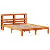 VidaXL Bed Frame with Headboard Wax Brown 120x190cm Pine Wood, Bedroom Furniture, Slatted Base, Wooden Bed, 3306059