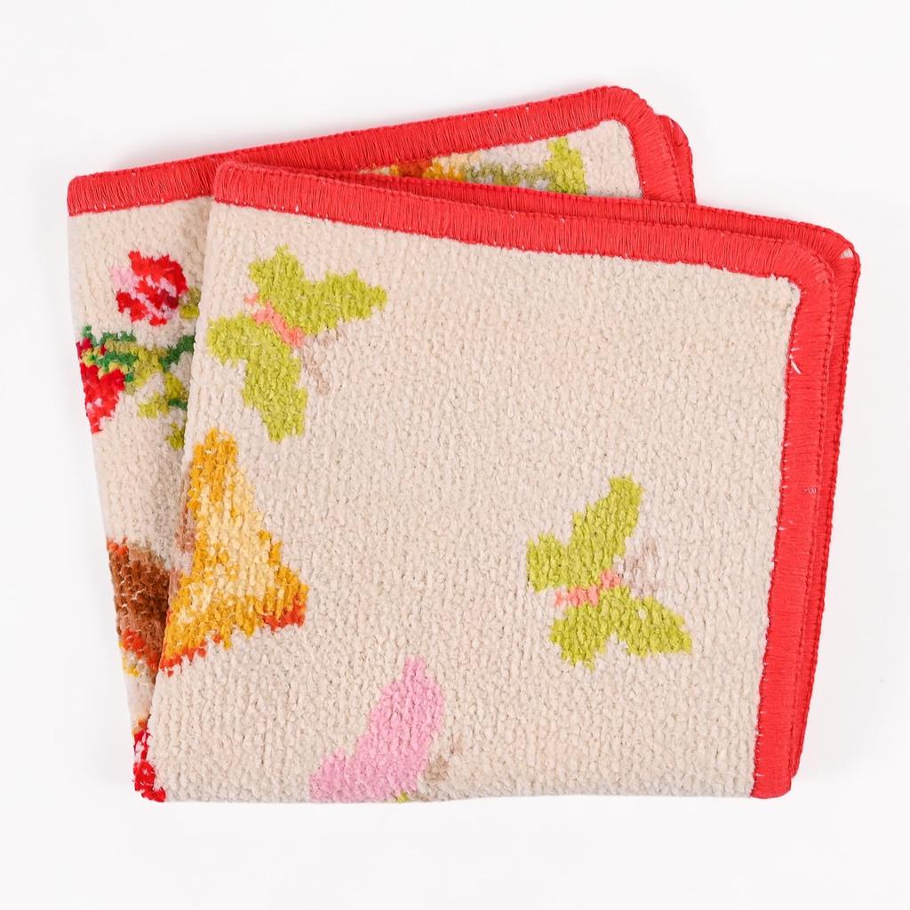 FEILER Limited Edition Magical Forest Red Women's Handkerchief/Hand Towel, 25cm, [Used]