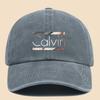 Pc Calvin Graphic Washed Baseball Cap Unisex Streetwear Soft Hat Suitable for Outdoor Adventure Breathable Casual Athletic
