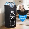 Extra velká skládací nádoba na recyklaci pro domácnost - Válcový design s otevřeným vrškem, Víceúčelový úložný koš na plastové lahve, Šetří místo