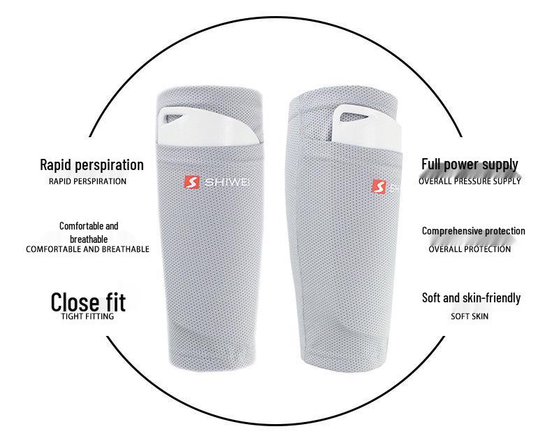 Breathable Football Leg Guards with Mesh and Sweat-Wicking Sock Sleeves