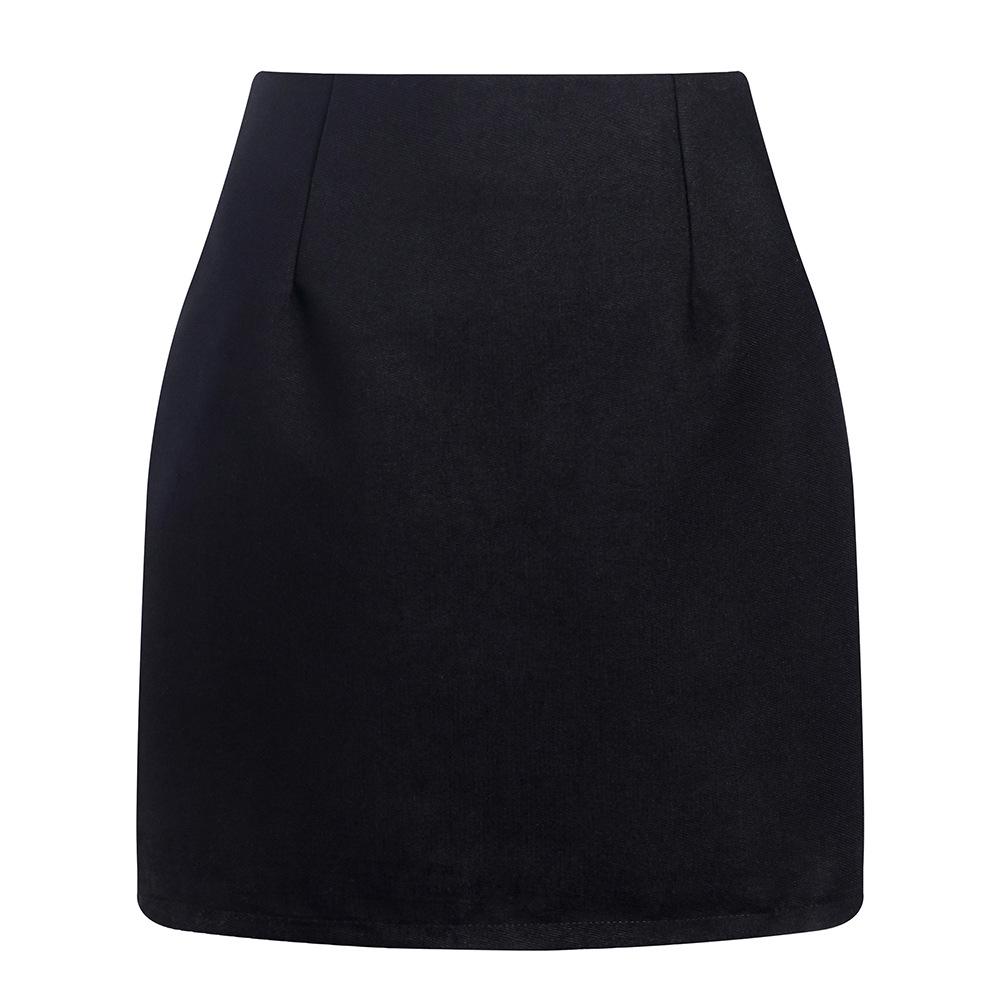 Women's High Waist Plaid Wool Pencil Mini Skirt