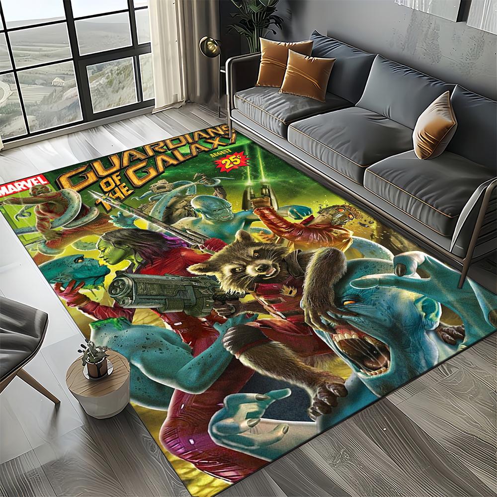 Tapete Cartoon 27 Estilos Guardiões da Galáxia Marvel para Decoração de Sala de Estar Quarto, Tapete de Chão Infantil Antiderrapante para Sofá Capacho