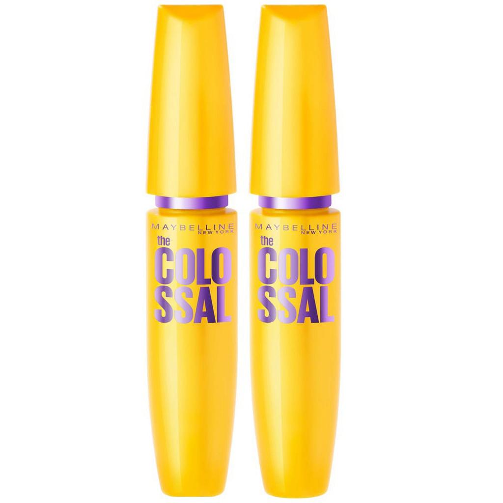 Maybelline Volum Express The Colossal Washable Mascara, Glam Black, 2-pack