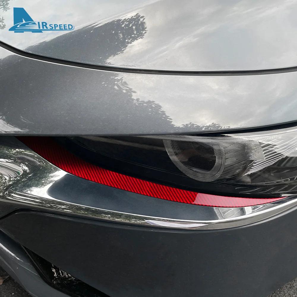 For Mazda 3 Axela BP 2019 2020 2025 2025 2025 2025 2025 Car Lamp Eyebrow Decor Trim Real Soft Carbon Fiber Sticker Accessories