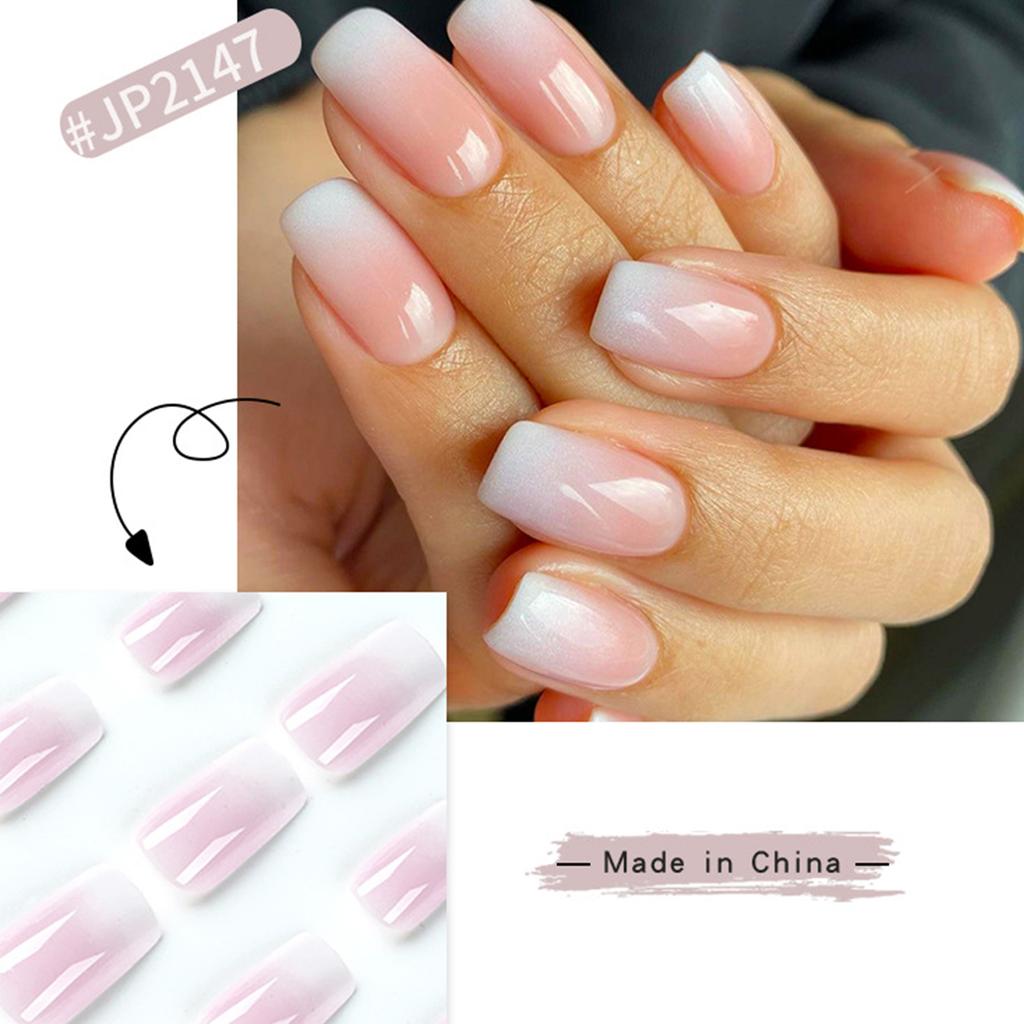 French-Style Artificial Nails with High Quality Resin Material for Nail Art School Home Use