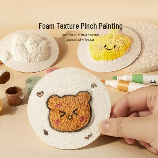 Hand-Painted Graffiti Foam Sponge: DIY Stress-Relief Squeeze Toy & 3D Texture Painting Dish Sponge