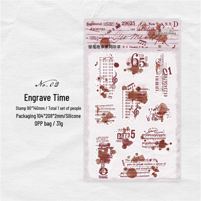 Artistic Silicone Stamps: Letter Paper, Postmarks, Coffee, Snowflakes, DIY Planner Scene Decorations