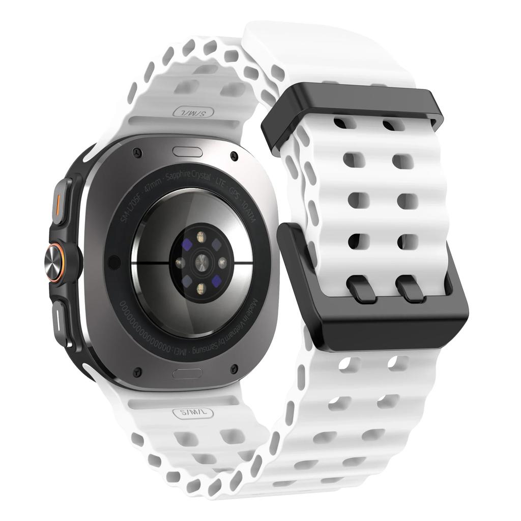 Marine Band For Samsung Galaxy Watch ultra Strap 47mm Accessories Two color Sport silicone Bracelet Galaxy Watch 7 ultra Straps