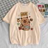 Capybara Kapibara Women's Fashion Kawaii Clothes T-shirt Soft Round Neck Short Sleeve Cute Top Pattern Clothing