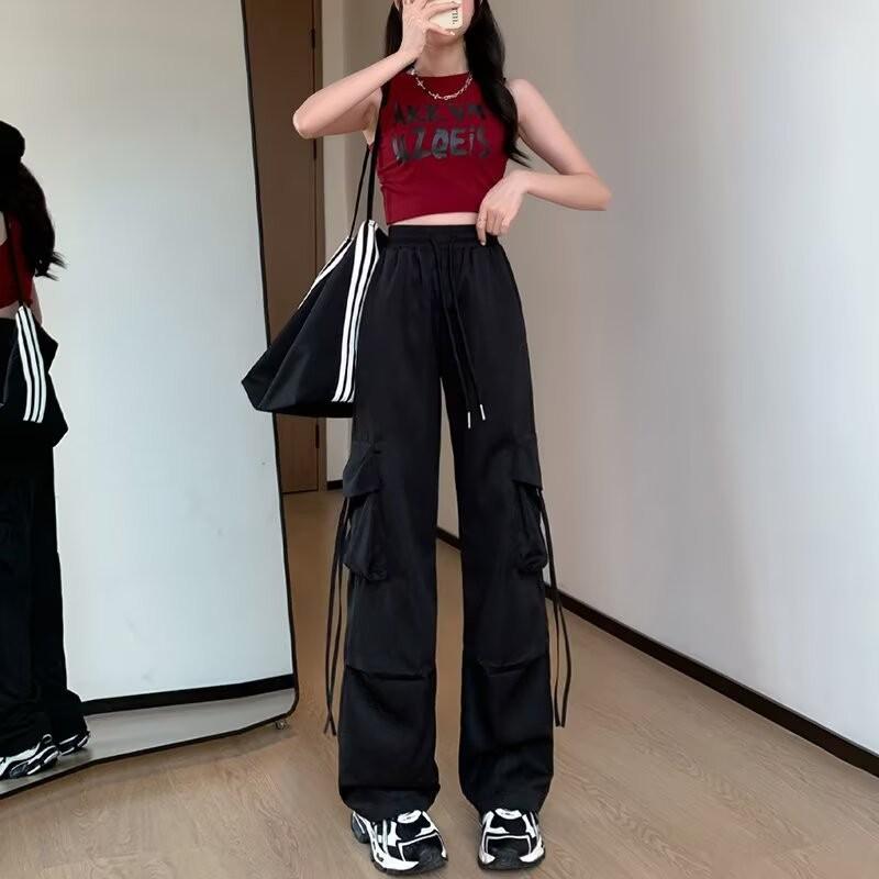 

Женский весенний повседневный модный комбинезон с высокой талией, драпировкой и свободного кроя XXL чёрный