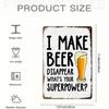 Vintage Beer Disappear Retro Metal Sign 8x12 Inch Pub Bar Wall Decor
