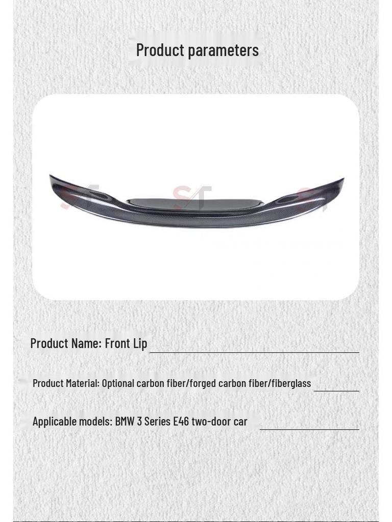 BMW 3 Series E46 Carbon Fiber Front Lip Diffuser (2-Door)