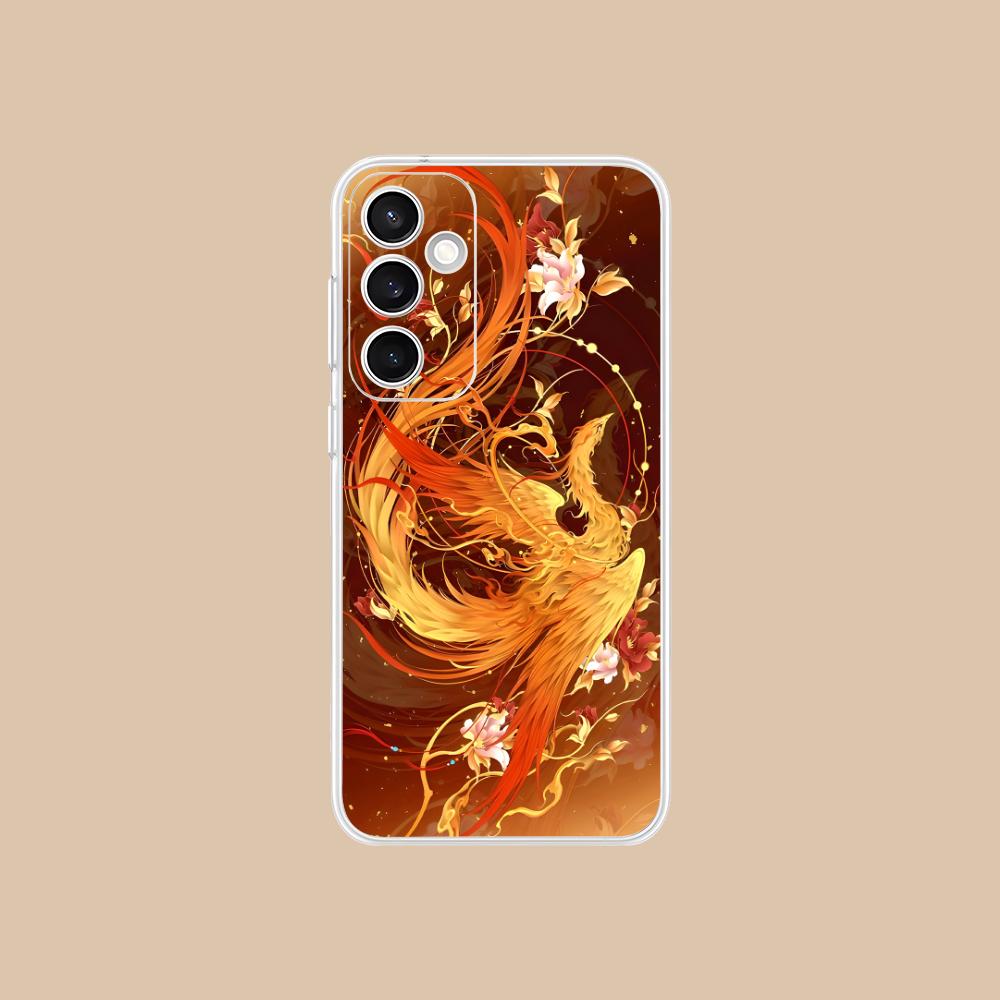 Luxury Phoenix Mobile Cell Phone Case for Samsung Galaxy S25 S24 S23 S22 S21Plus FE Ultra Clear Colorful Cover Cellphones Pretty