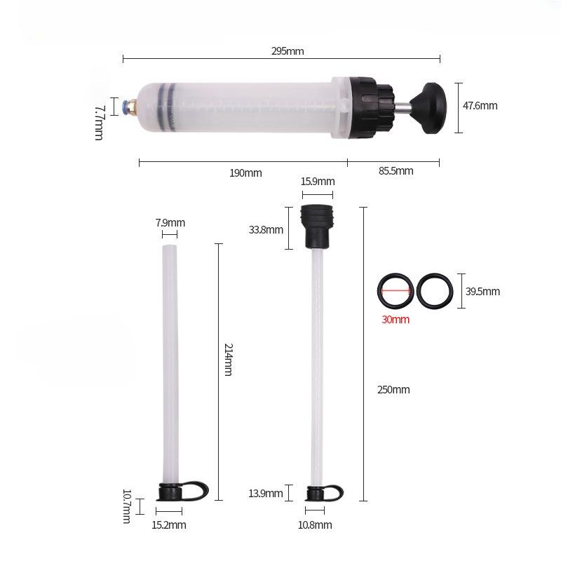Automotive Manual Oil Extractor Pump 200CC 500CC, Syringe Vacuum Fluid Suction Filler For Brake Gear Transmission With Long Hose