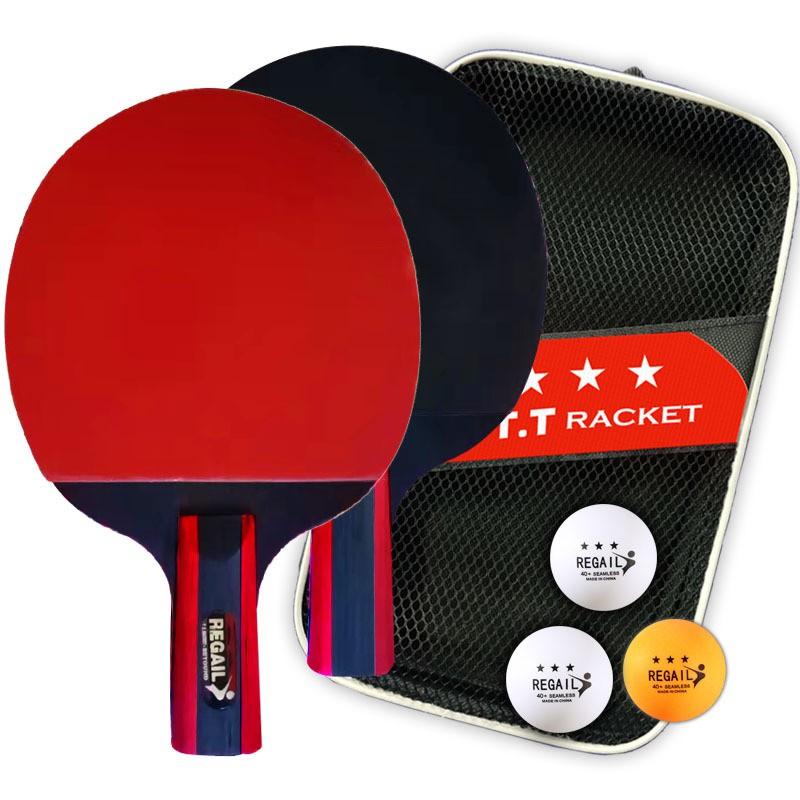 2-Piece Table Tennis Racket Set With 3 Balls Shakehand Penhold Grip Multi-Color Options Beginners Casual Players