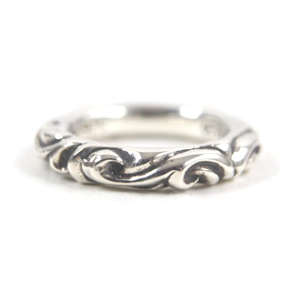 Great CHROME HEARTS Ring Scroll Banding Silver 925 Mens Used