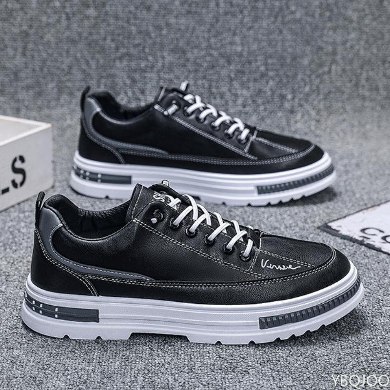 Men's Vulcanized Shoes 2025 Spring New Thick Soled Non Slip Sports Casual Flat Shoes Trendy Single Shoes Sneakers Zapatos Hombre