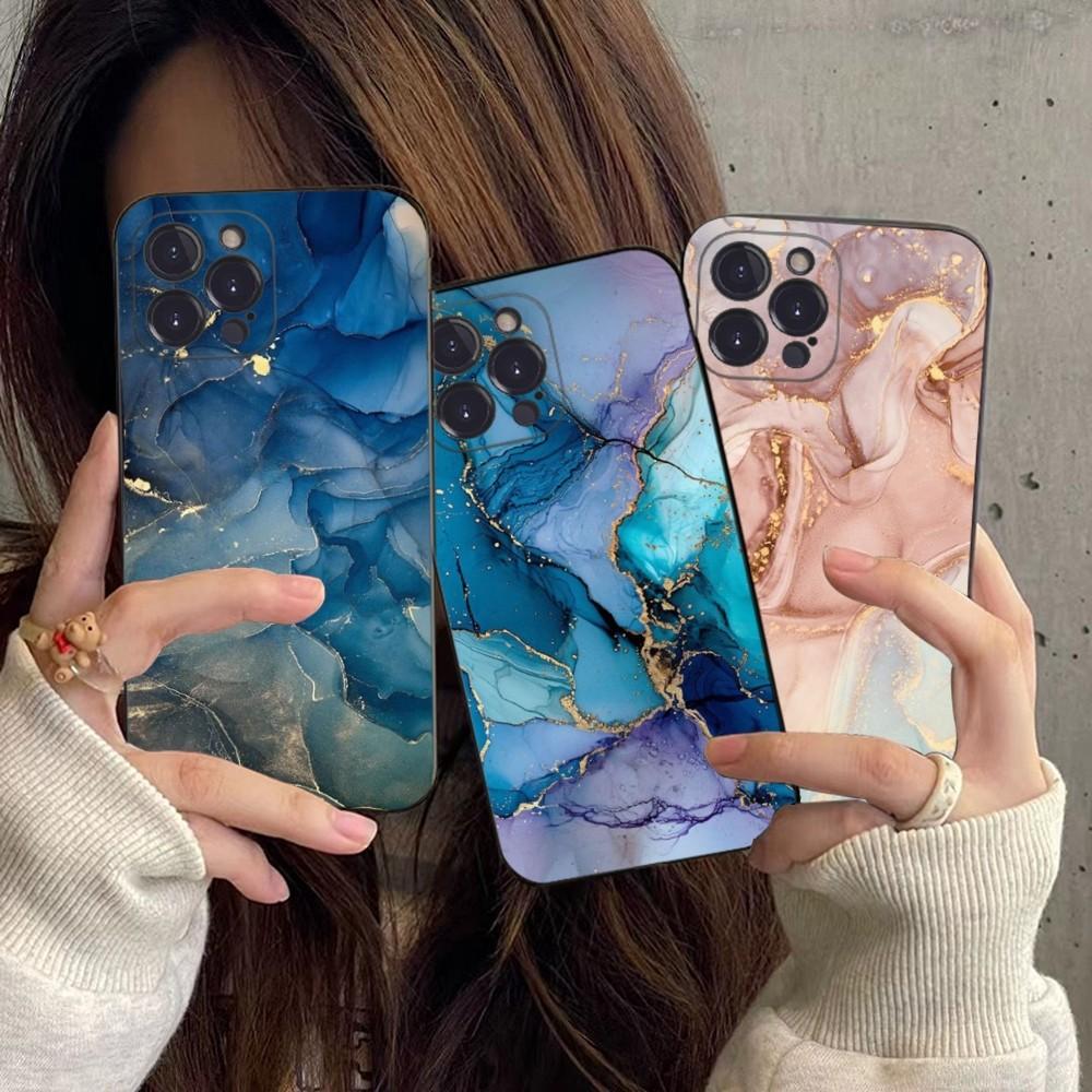 Marble Art Phone Case For IPhone 16 15 8 7 6 6S Plus X SE XR XS 14 11 12 13 Mini Pro Max Mobile Case
