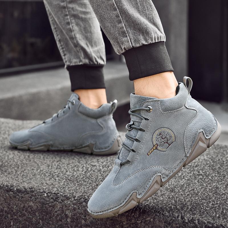 Scarpe Sportive da Uomo Nuove in Pelle per Esterno Scarpe Casual Stivali in Pelle da Lavoro
