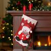 Large Christmas Stocking with Santa Design for Hanging by Fireplace Fabric Stocking Offering Space for Treats and Toys