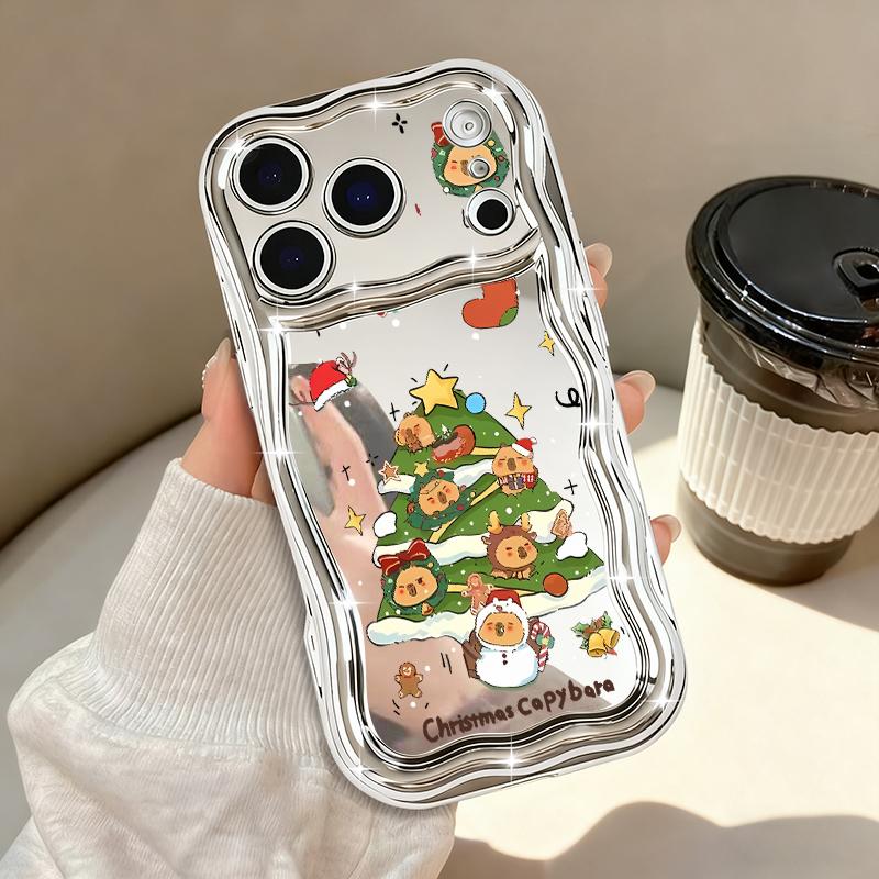 

Роскошное покрытие Роскошное покрытие Чехол для телефона Рождественская елка для iPhone Air 17 Pro Max 16 15 14 13 Pro Max 16E 17 16 11 12 Ударопрочная Мягкая ТПУ накладка iPhone17