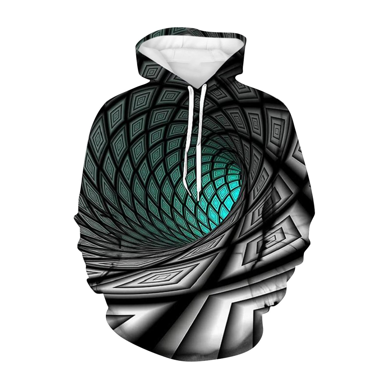 3D Sweater Vortex Print Long Sleeve Hoodie Men s Sportswear XXXXL