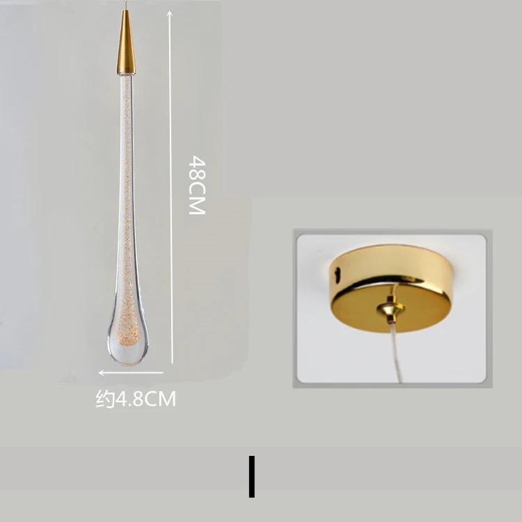 Modern Waterdrop Pendant Lamp Bedroom Bedside Living room Dining 2Style Base Room LED Lighting Kitchen Stairwell Hanging Light