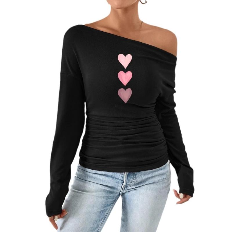 Damtopp med bar axel och asymmetrisk halsringning