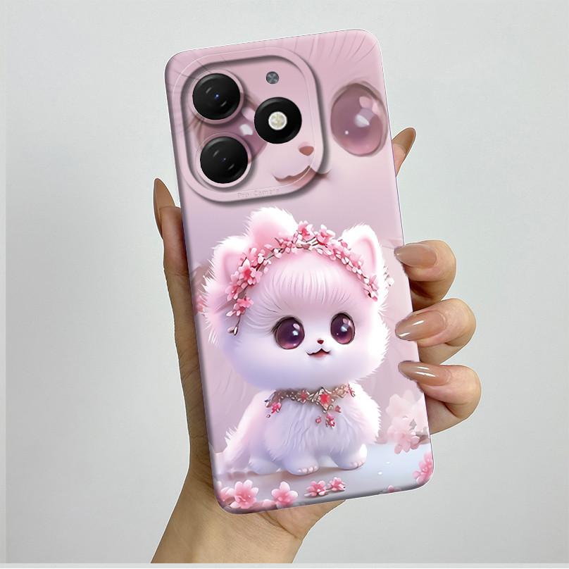 Für tecno Spark go 2024 BG6 Hülle Fundas Schöne Blumen Mattes Flüssigsilikon Schutzhülle Für Tecno SparkGO 2024 Handyhüllen