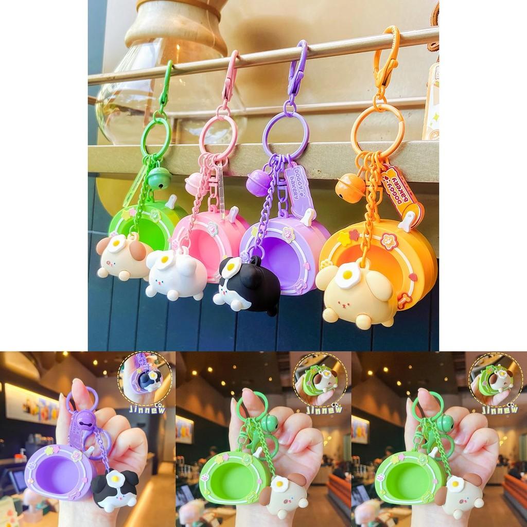 Poached Egg Dog Keychain With Cute Design For Kids And Teens Gift