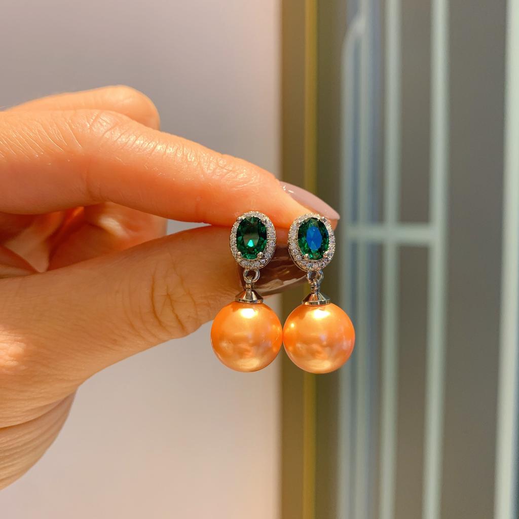 Huayei Jewelry Tiktok New Pearl Stud Pearl Inlaid Gemstone Pearl