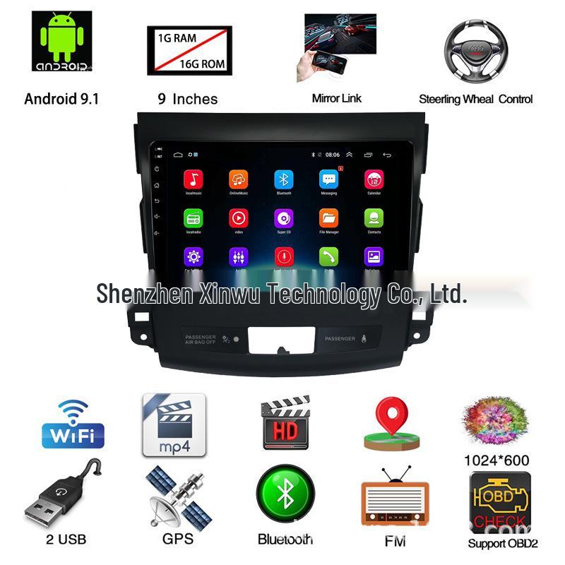 9-Inch Smart GPS Navigation System with Bluetooth and WiFi for Mitsubishi Outlander 2006-2012 Models