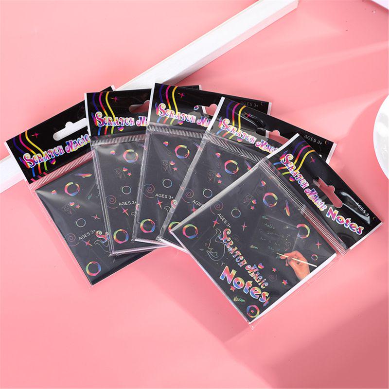 Lot de 12 feuilles de papier à gratter arc-en-ciel avec outils de grattage pour adultes (format A5