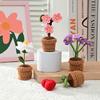 Crochet Artificial Flowers Mini Woven Flowers Crochet Potted DIY Handmade Woven Flowers Valentine's Day Teachers' Day Gifts