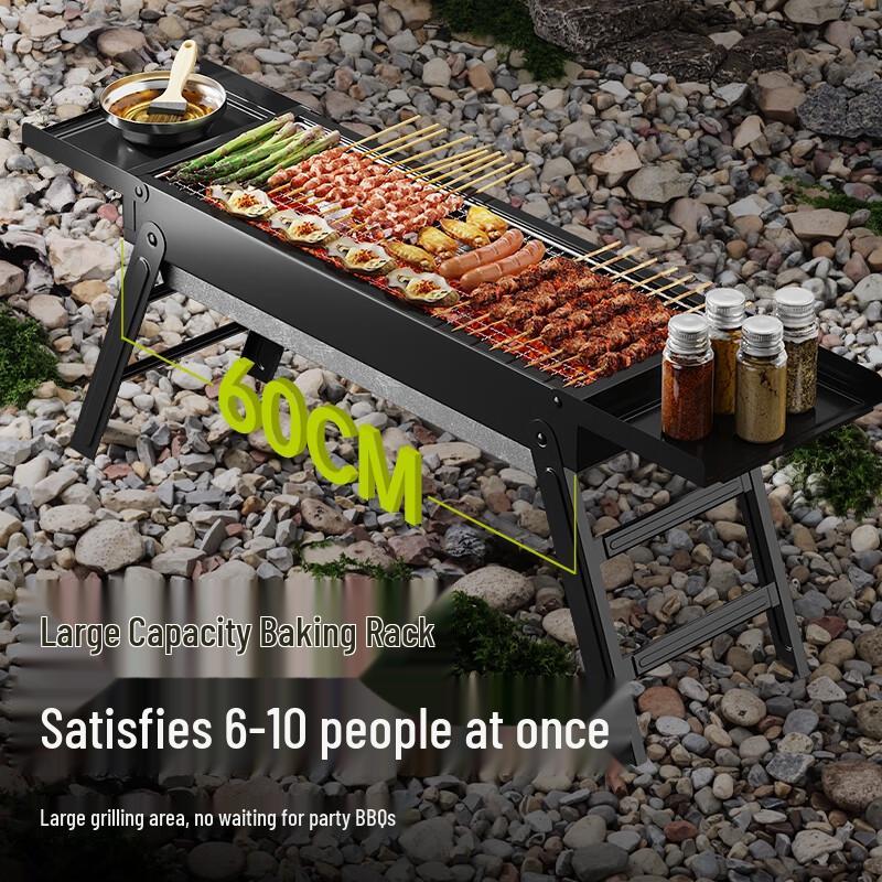 Huangchi Portable Stainless Steel Charcoal BBQ Grill with Storage