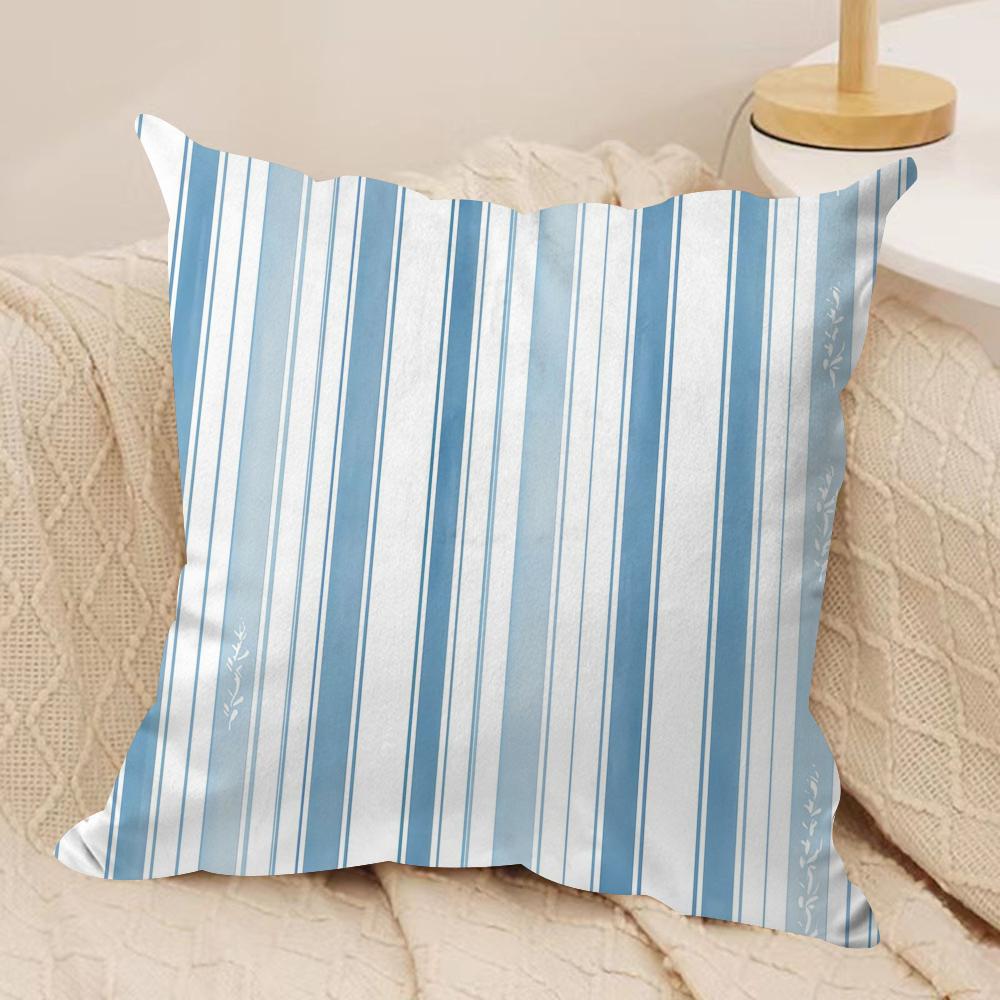 Classic Striped Cushion Cover Pillowcase Ultra Soft Skin Friendly Fabric Cloud Like Comfort Concealed Zipper