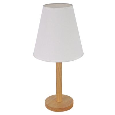 Natural Wooden Lampshade LED Tripod Modern Table LampBedroom Bedside Light Decor