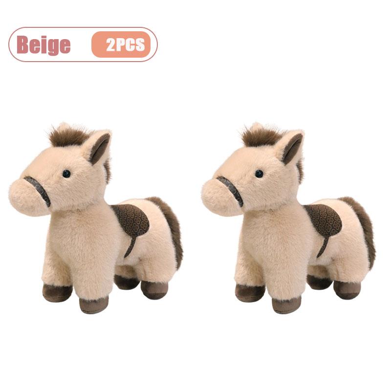 1-4PCS Zodiac Gift Plush Pony Doll Realistic White Horse Pillow Horse Year Mascot Stuffed Animal Cuddly Toy Collectible